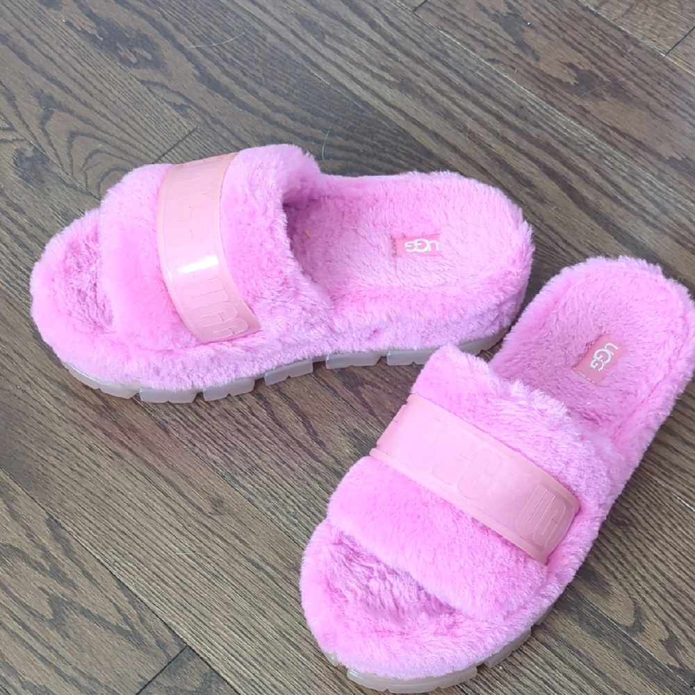 UGG Oh Fluffita Hot Pink Fluffy Slides